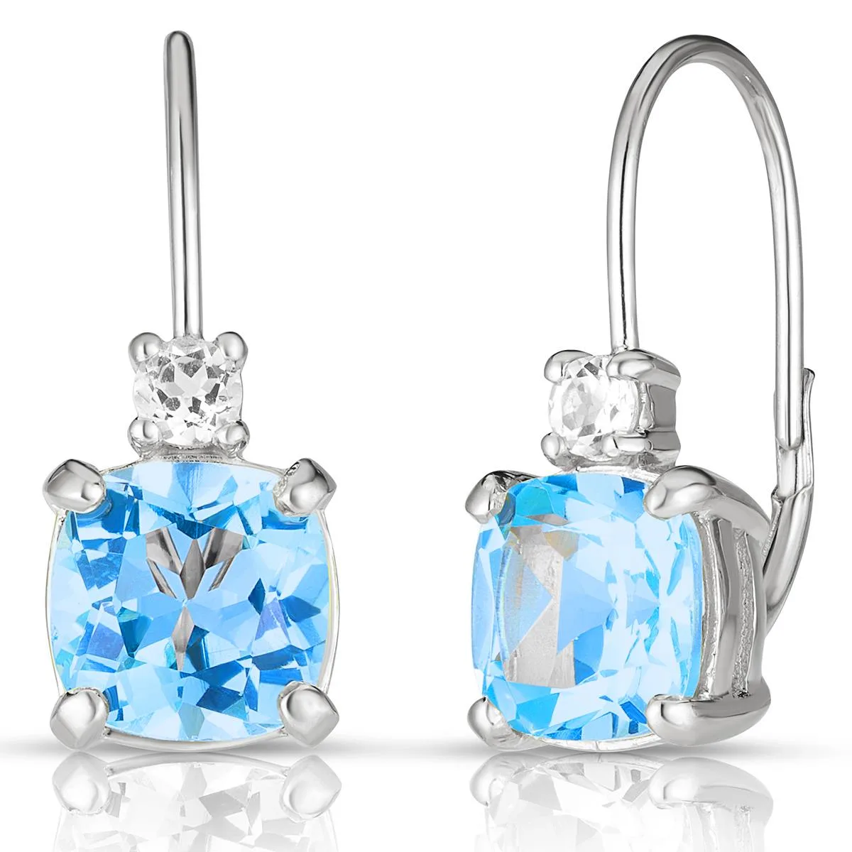 Jilco Inc Blue Topaz Earrings - 8x8mm