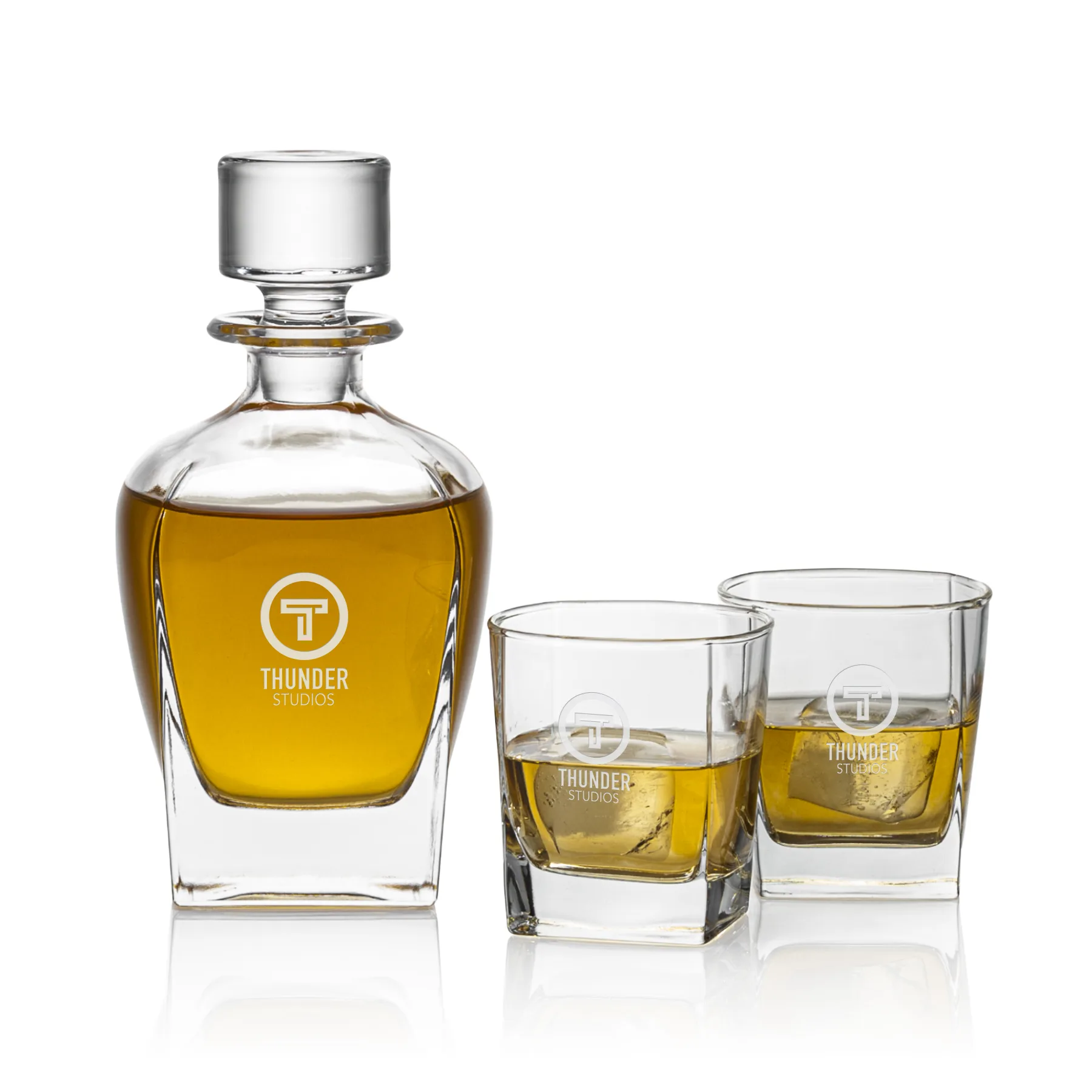 Decanter Set, Deep Etch, Decanter & 2 OTR