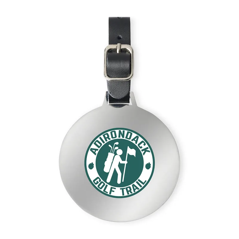 Ahead Large Round Golf Bag Tag - Shiny Nickel