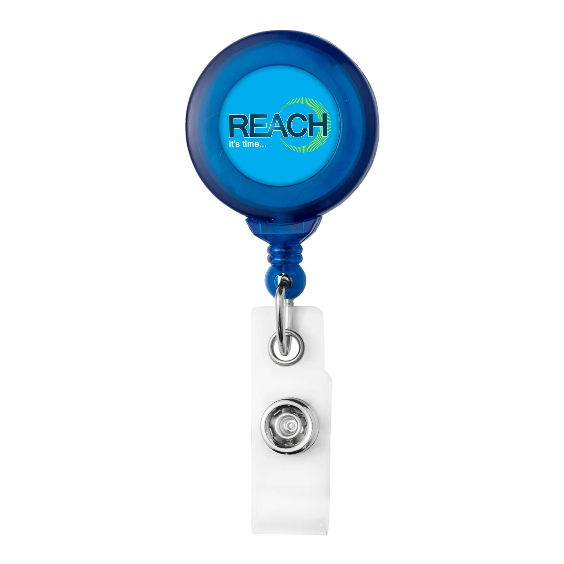 No Twist Round Retractable Badge Reel - Translucent