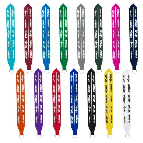 IMPORT Rush 1" Polyester Lanyard with Sewn Silver Split-Ring view 2