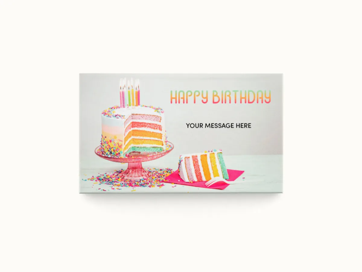 Happy Birthday Giant 2lb. Chocolate Bar with Personalized Luxury Packaging view 2