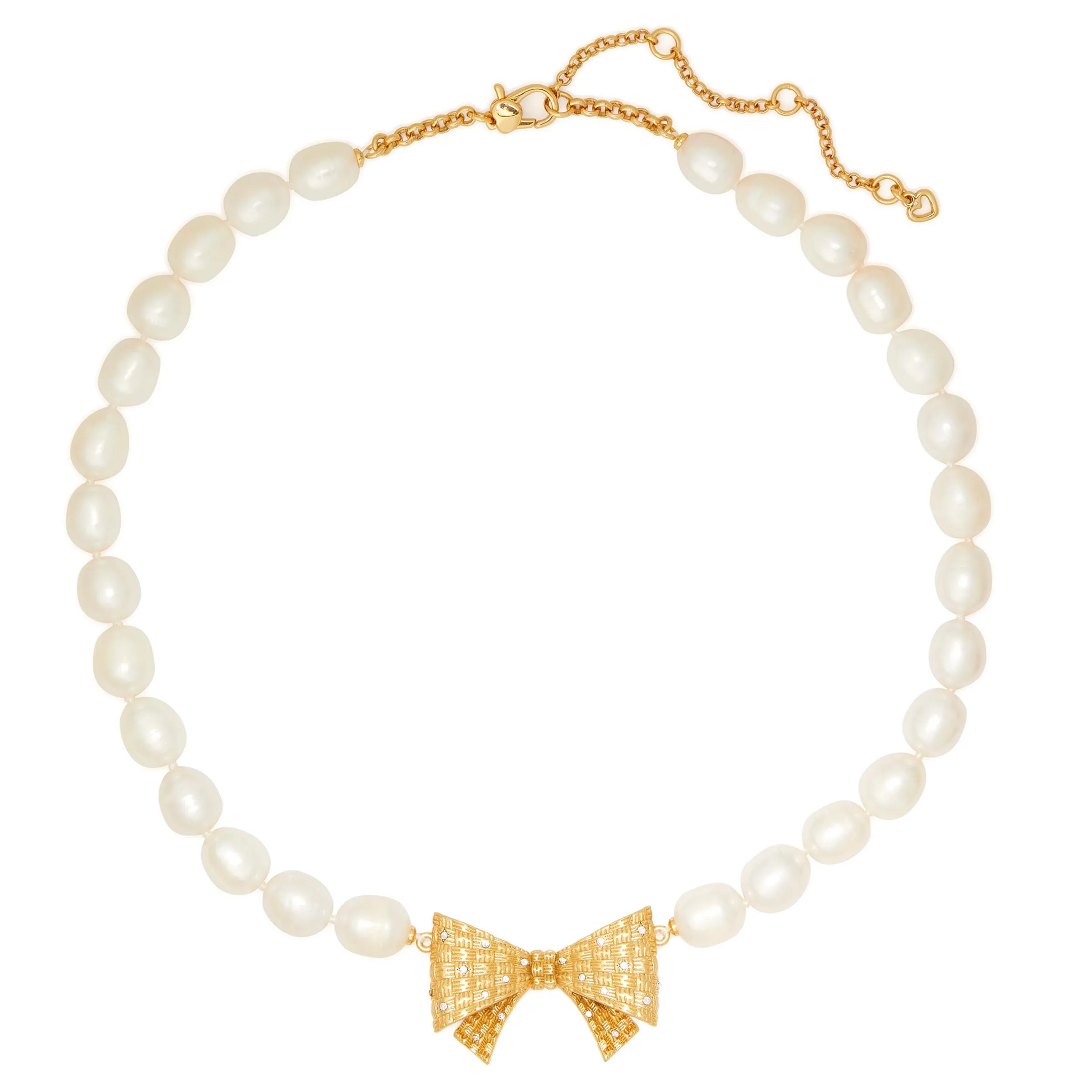 kate spade new york Wrapped In A Bow Pearl Necklace - Cream Multi/Gold