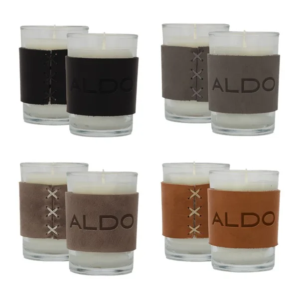 Harper 8 oz. Leather Wrapped Candle view 2