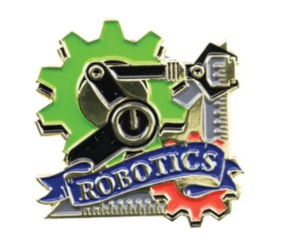 Bright Gold Educational Robotics Lapel Pin (1-1/8")