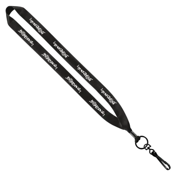 3/4" Polyester Lanyard with Metal Crimp & Swivel Snap Hook view 2