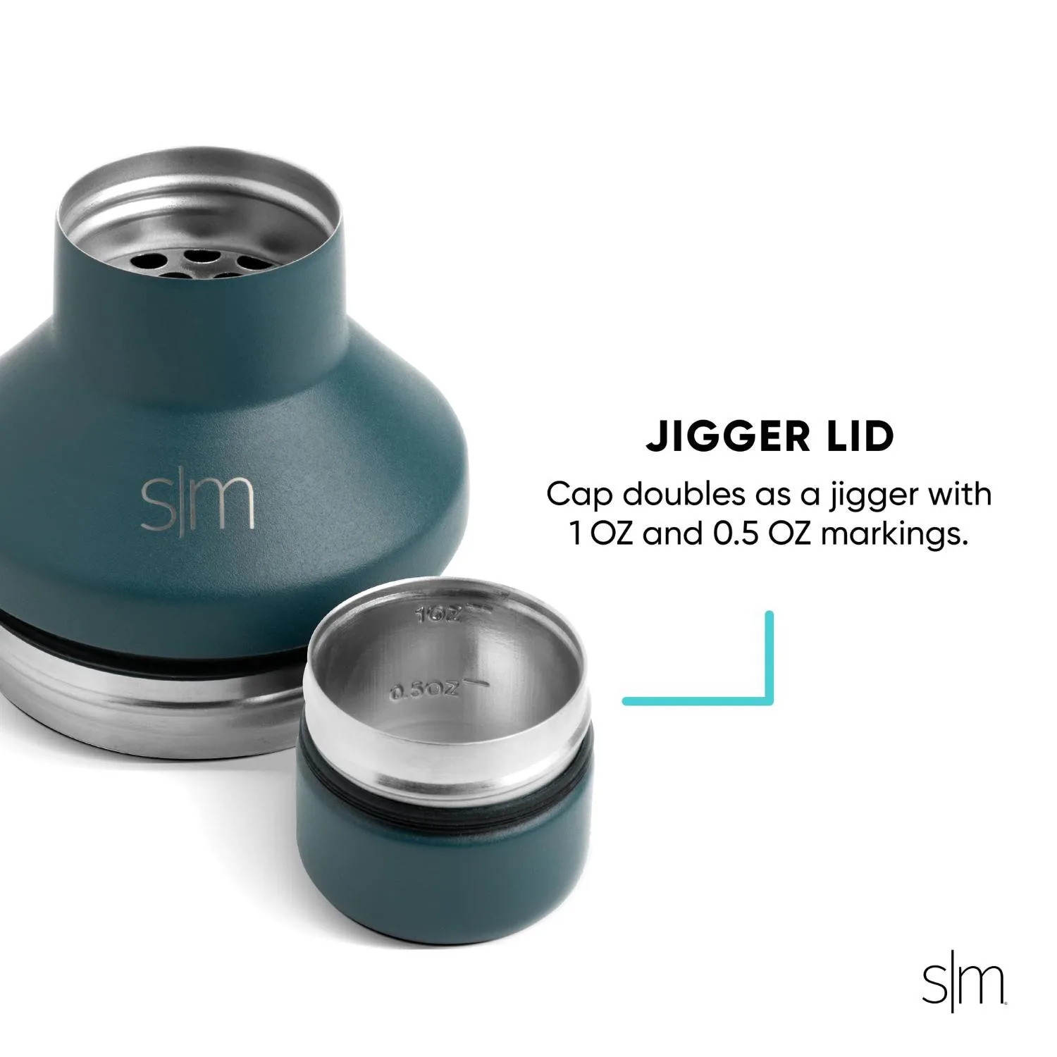 20 oz Simple Modern® Stainless Steel Insulated Cocktail Shaker w/ Jigger Lid view 3