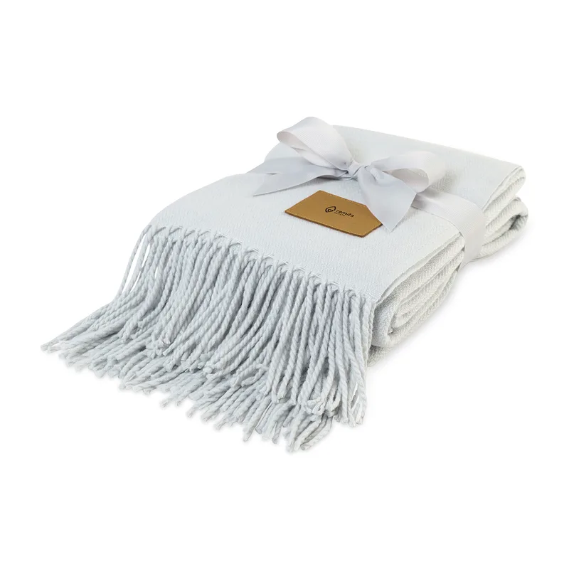 Everlasting Throw Blanket - Soft Grey Herringbone