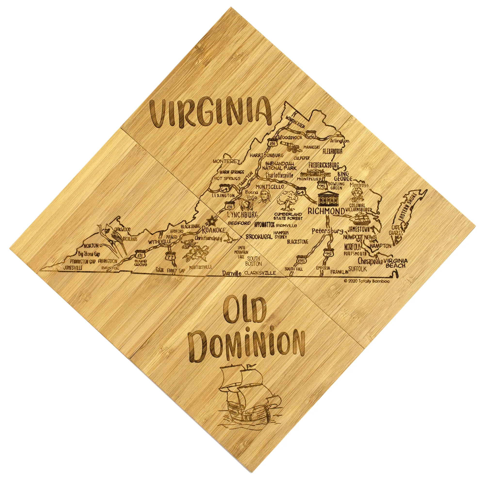 Virginia Puzzle Coaster Set view 3