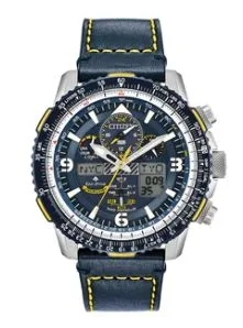 Citizen® Men's Promaster Blue Angels® Skyhawk A-T Eco-Drive® Blue Leather Strap Watch