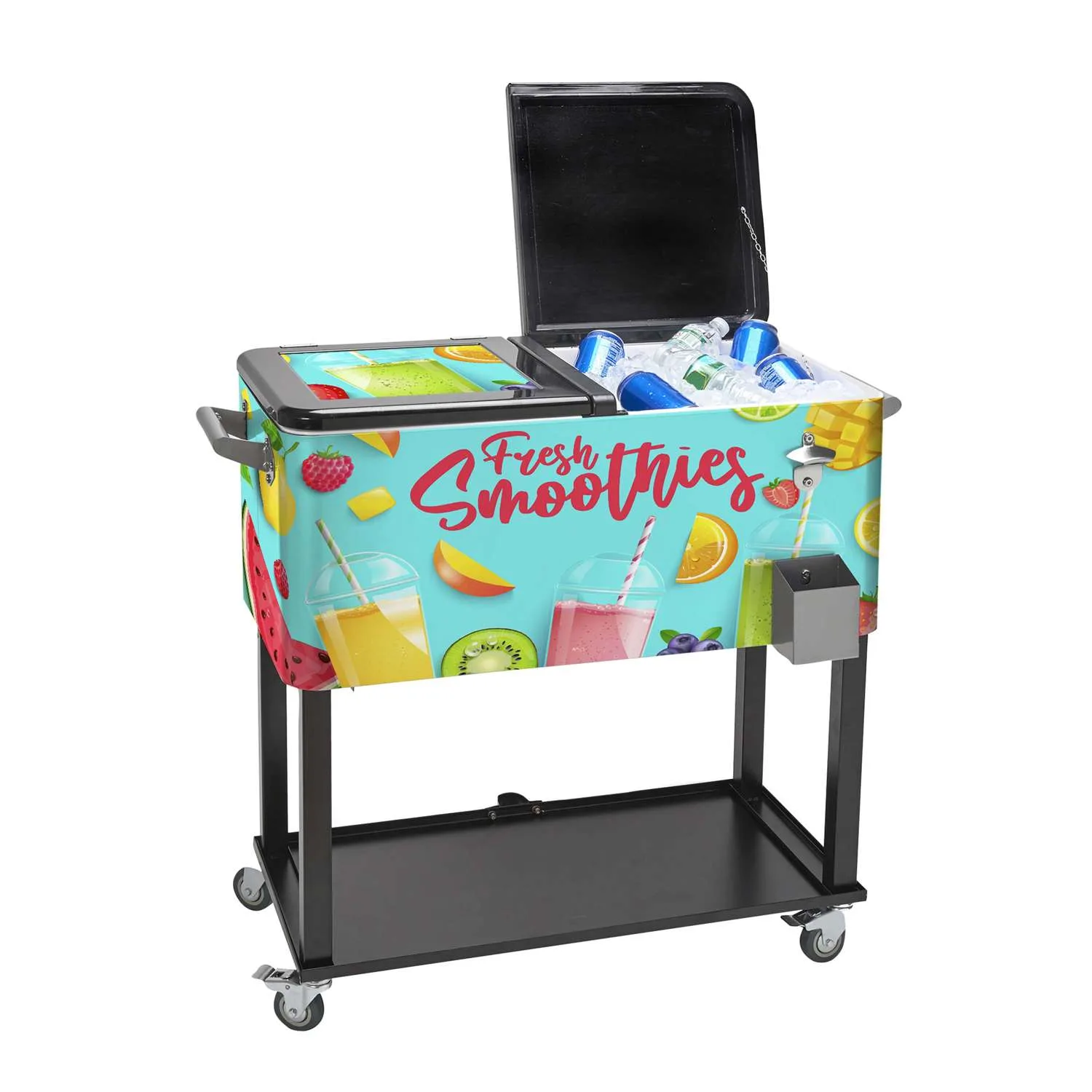 Rolling Cooler Vending Cart, Wrap Graphic & Lid Decals view 3