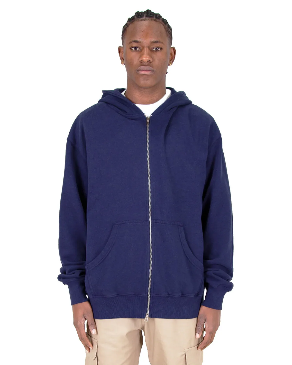 SHAKA WEAR Men's Garment Dye Double-Zip Hooded Sweatshirt view 2