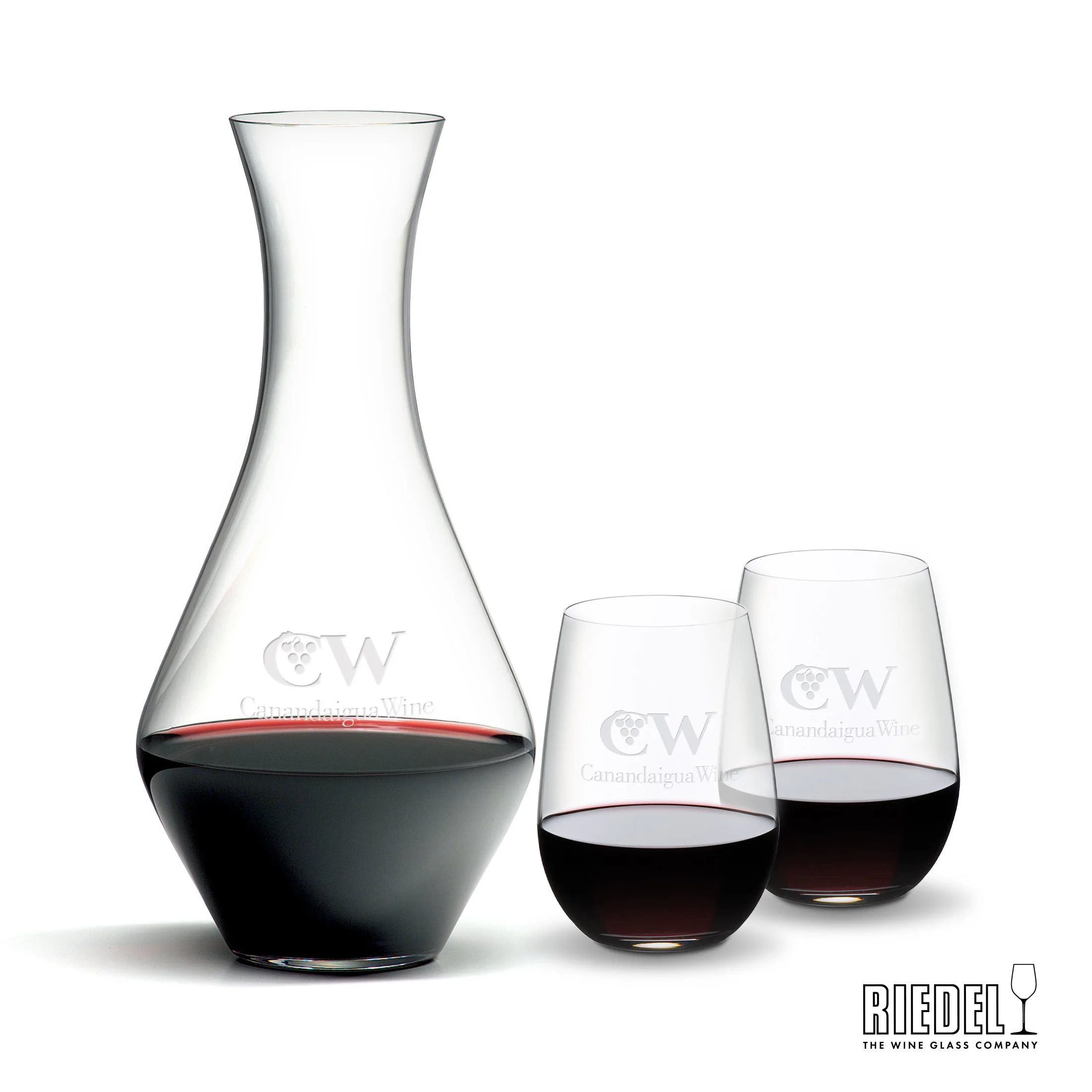 Carafe Stemless Set, Stemless Wine Set, Decanter & 2 Wine