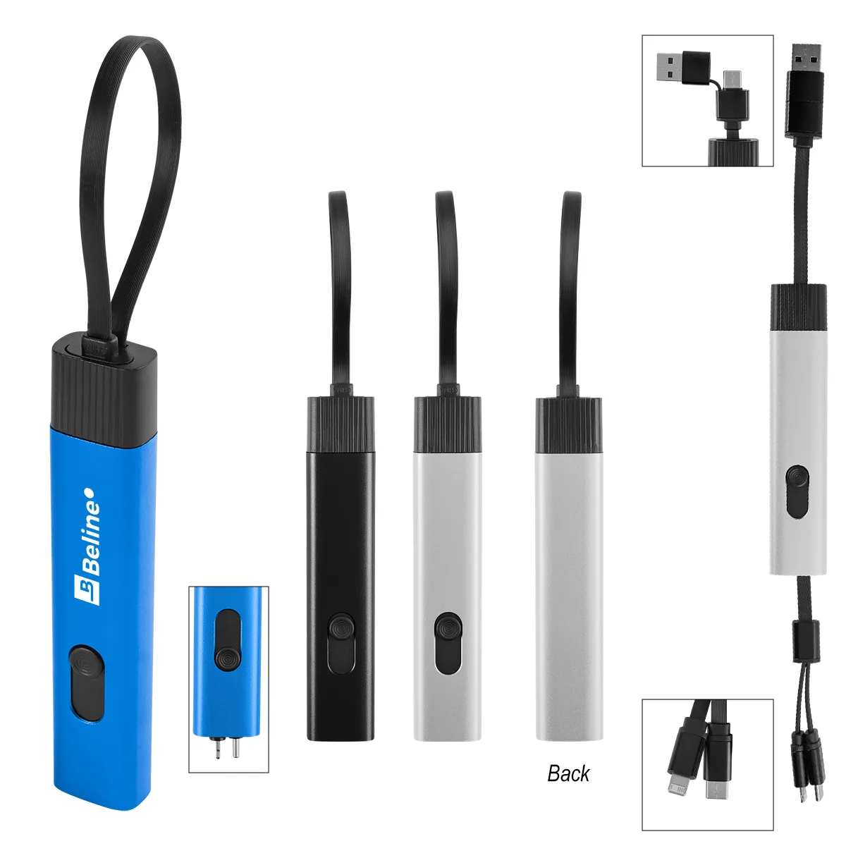 Recycled Aluminum Retractable Travel Charging Cable view 2
