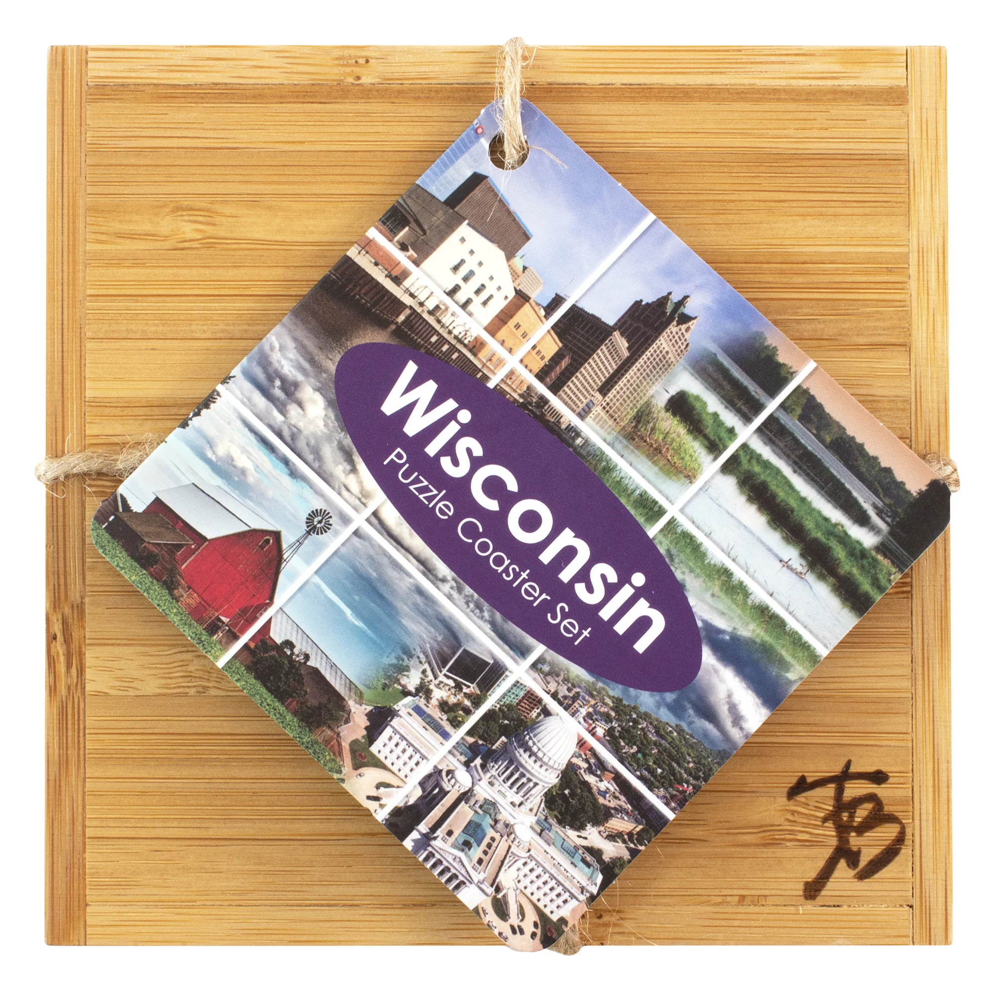 Wisconsin Puzzle Coaster Set view 4