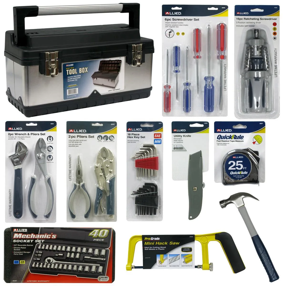 Allied Heavy Duty Tool Box w/Stainless Steel Siding & Accessories Package
