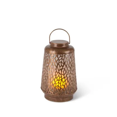 Everlasting Glow Fireglow Brushed Copper Lantern