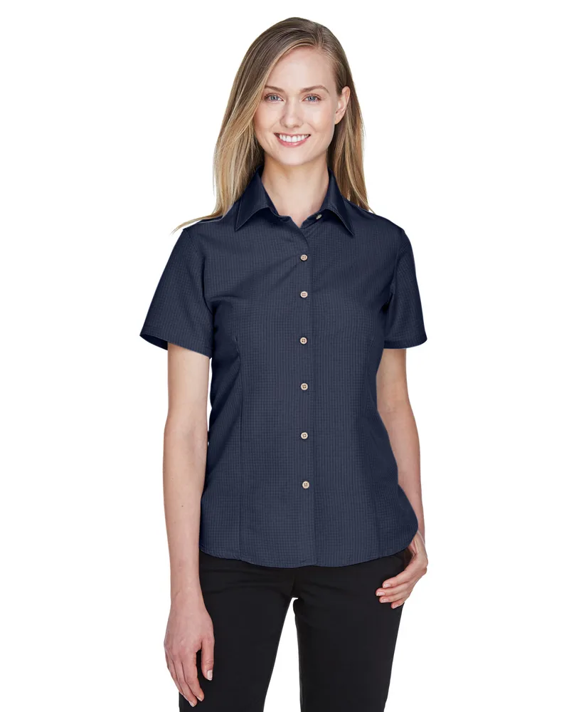 Harriton Ladies' Barbados Textured Camp Shirt view 5