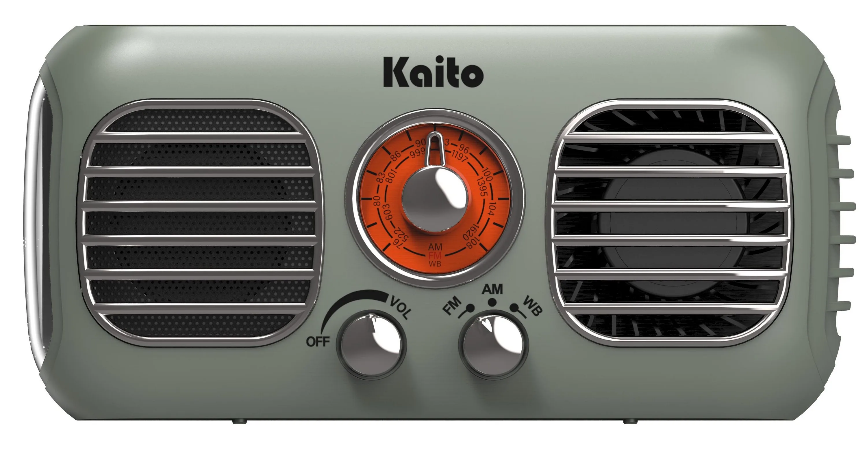 Kaito Emergency Radios & Wireless Mics Gray Retro Solar+Crank Am/Fm/Noaa Weather Radio W/Flashlight
