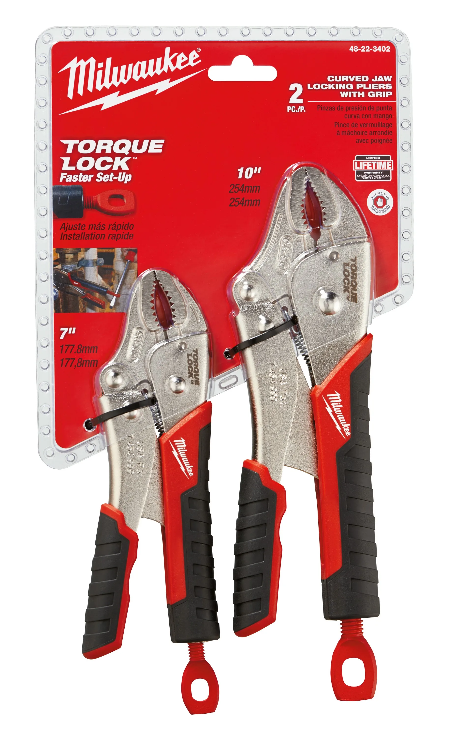 Milwaukee 2Pc Torque Lock Curved Jaw Locking Pliers Set
