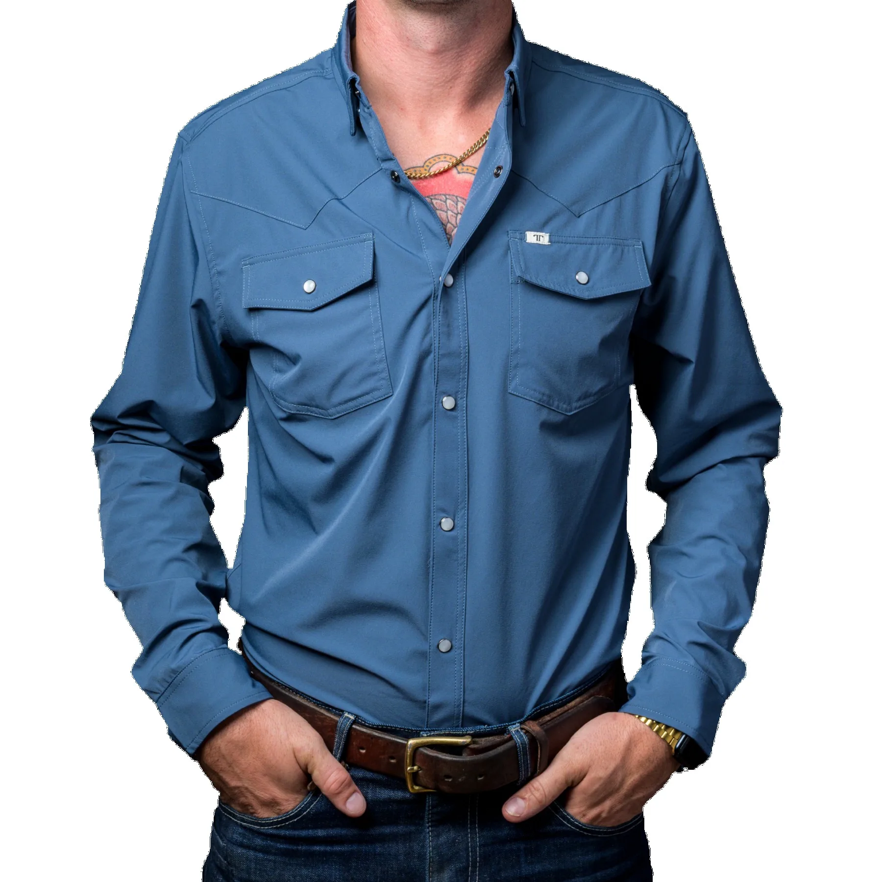 Men's Ferrell® Long Sleeve Snap Shirt view 5