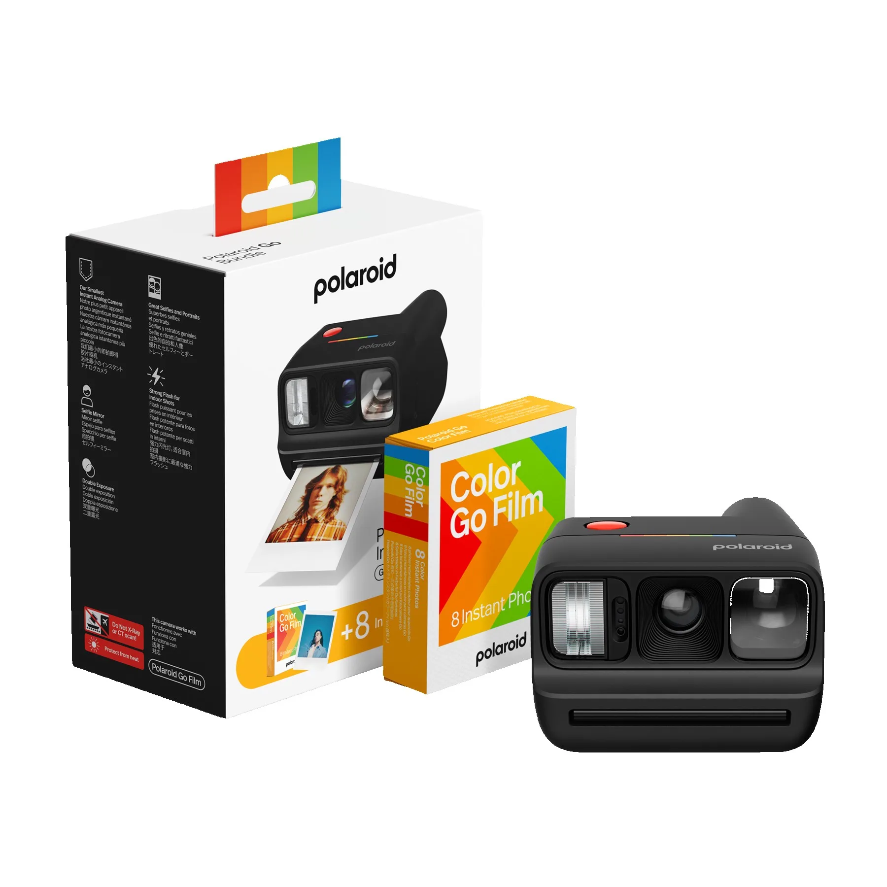 Polaroid Go Generation 3 Instant Camera + Color Film Bundle - Black