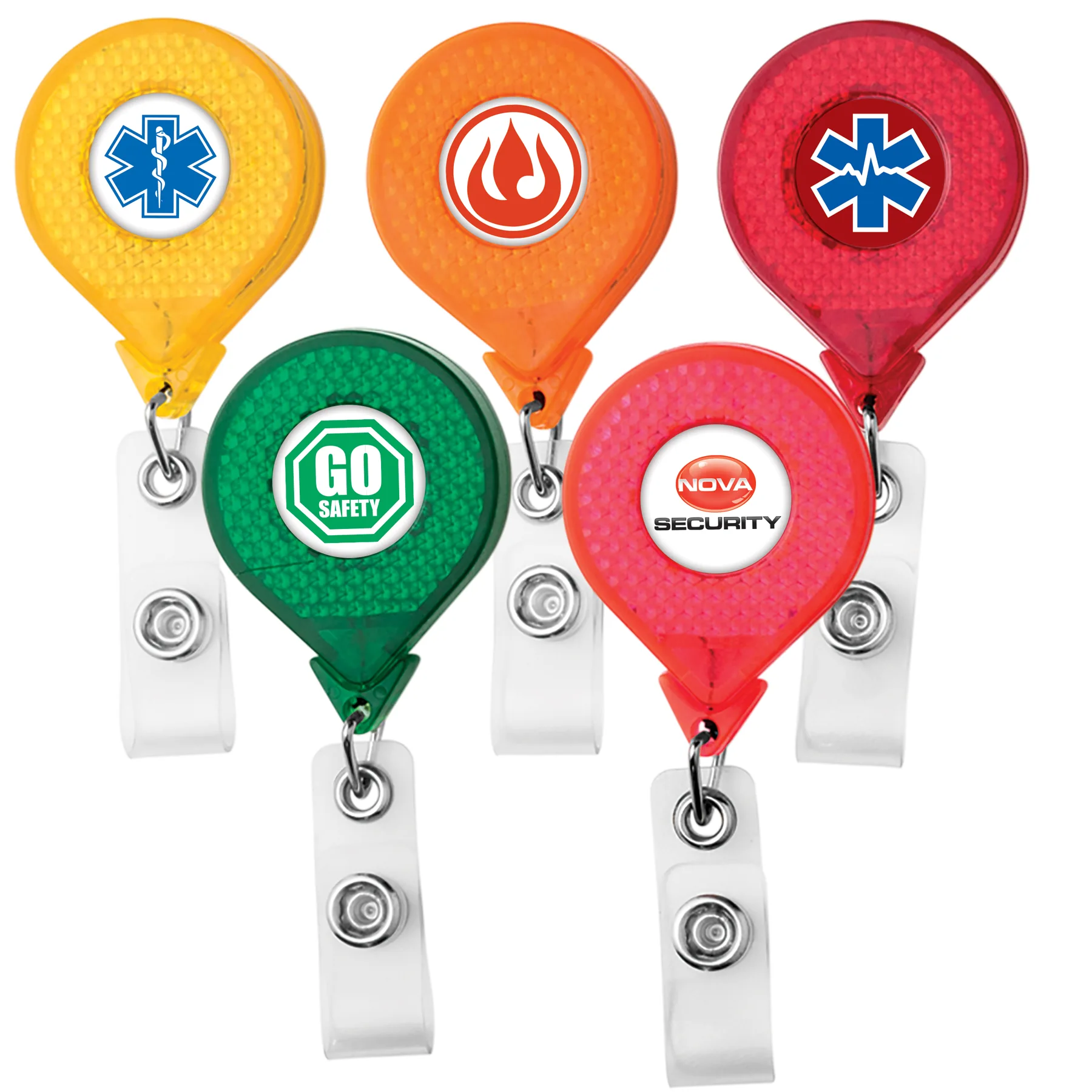 Jumbo Round Reflective Retractable Badge Reel