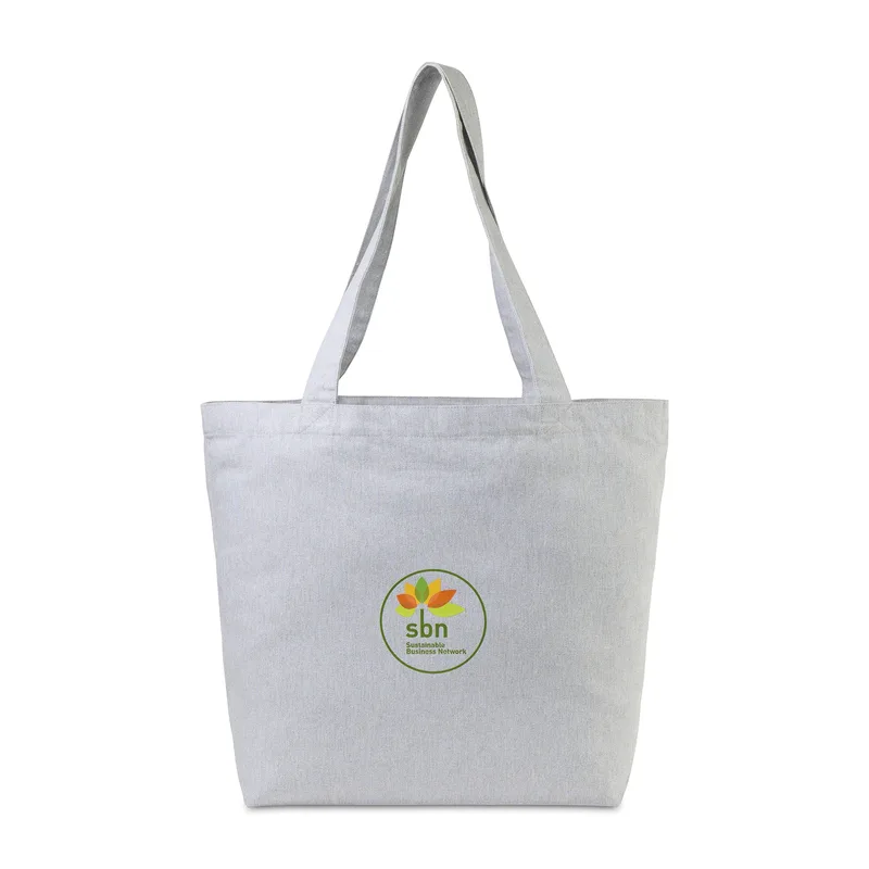 AWARE™ Recycled Cotton Shopper Tote with Interior Zip Pocket - Light Grey