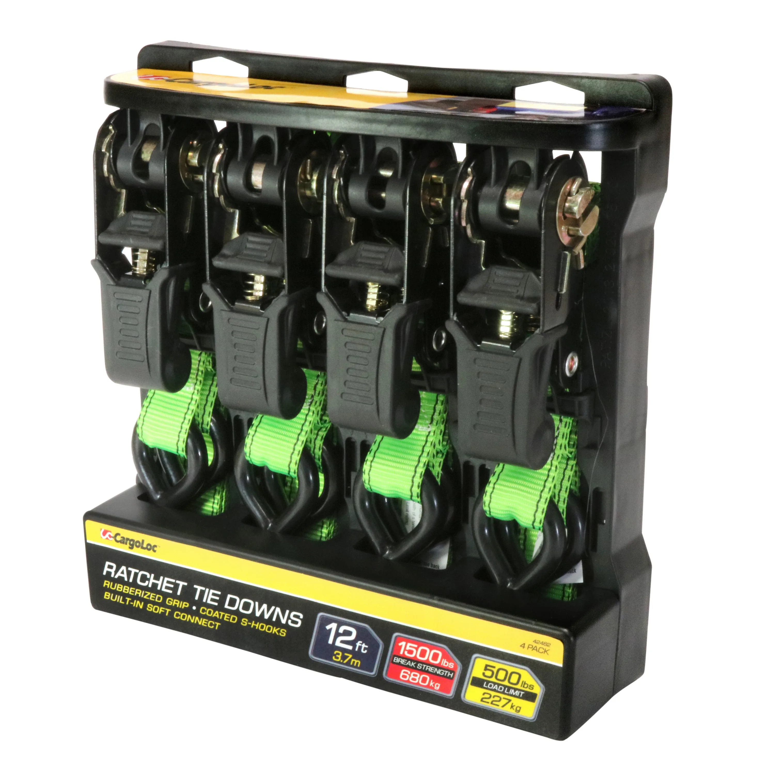 Allied Cargoloc 4-Piece Ratchet Tie Downs