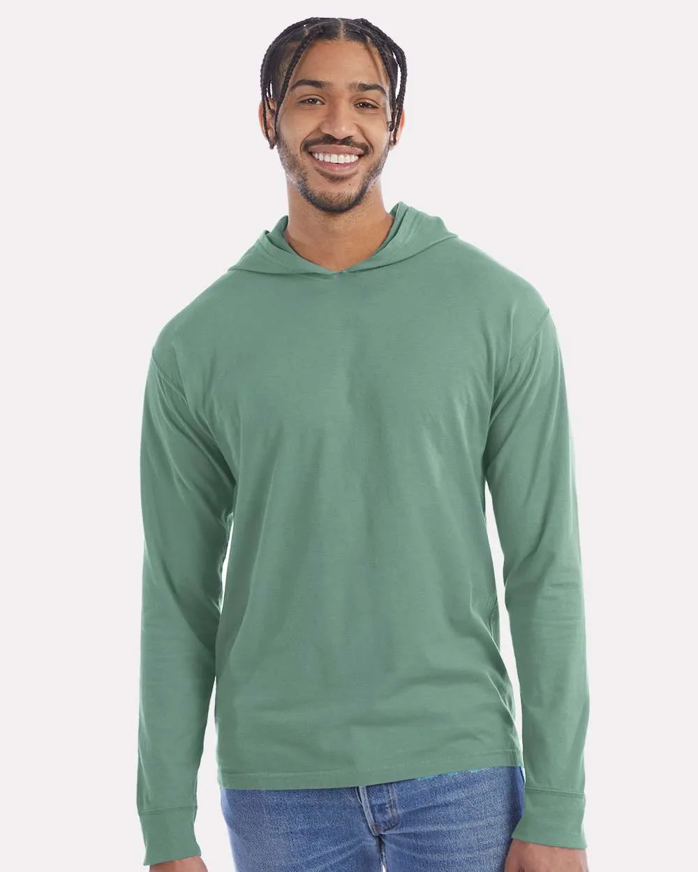 ComfortWash™ by Hanes® - Garment-Dyed Jersey Hooded Long Sleeve T-Shirt view 4
