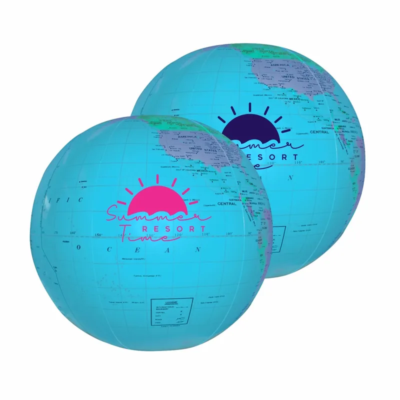 12" Globe Beach Ball - Blue