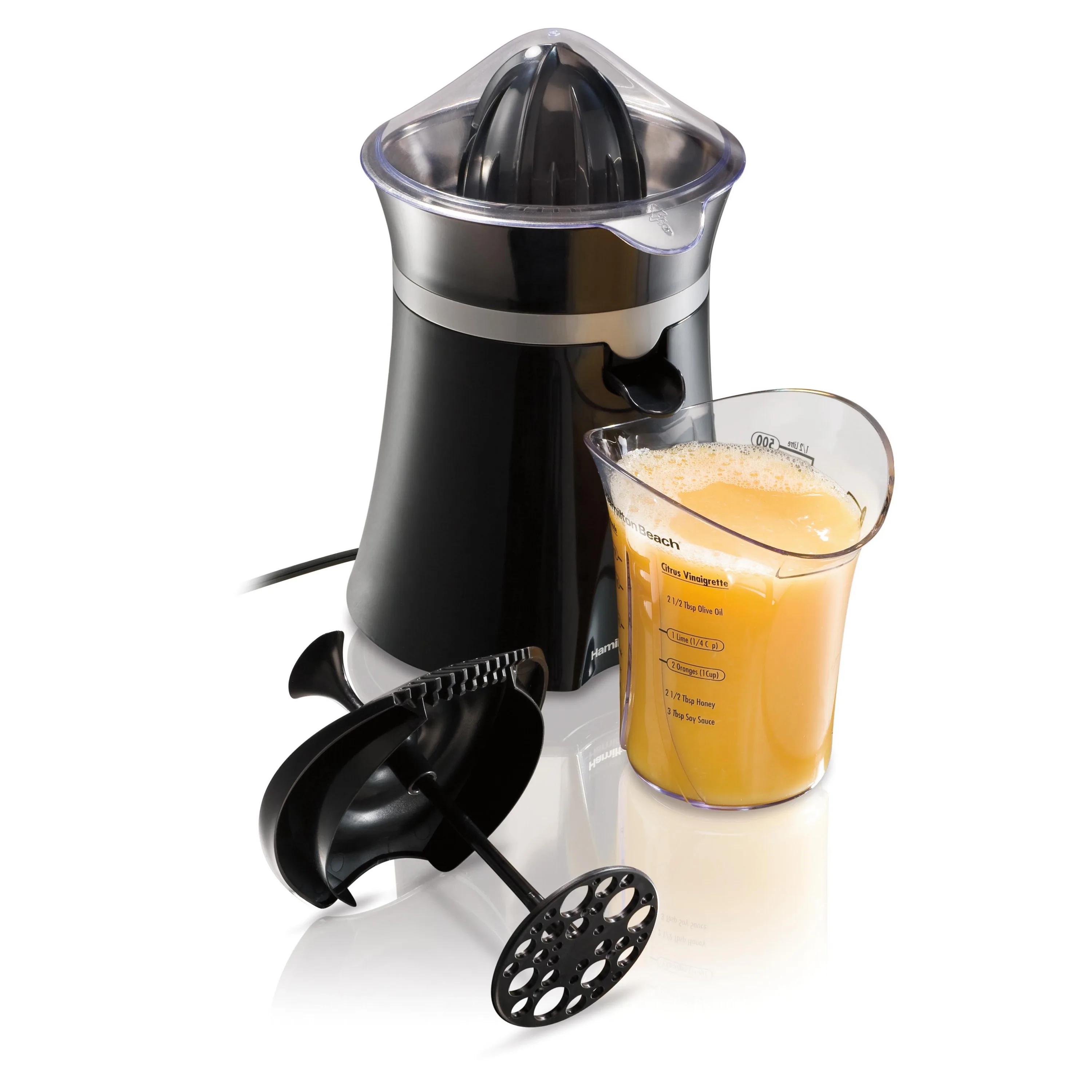 Hamilton Beach Electric Citrus Juicer w/Salad Dressing Mixer, Orange Juicer, Lemon Juicer