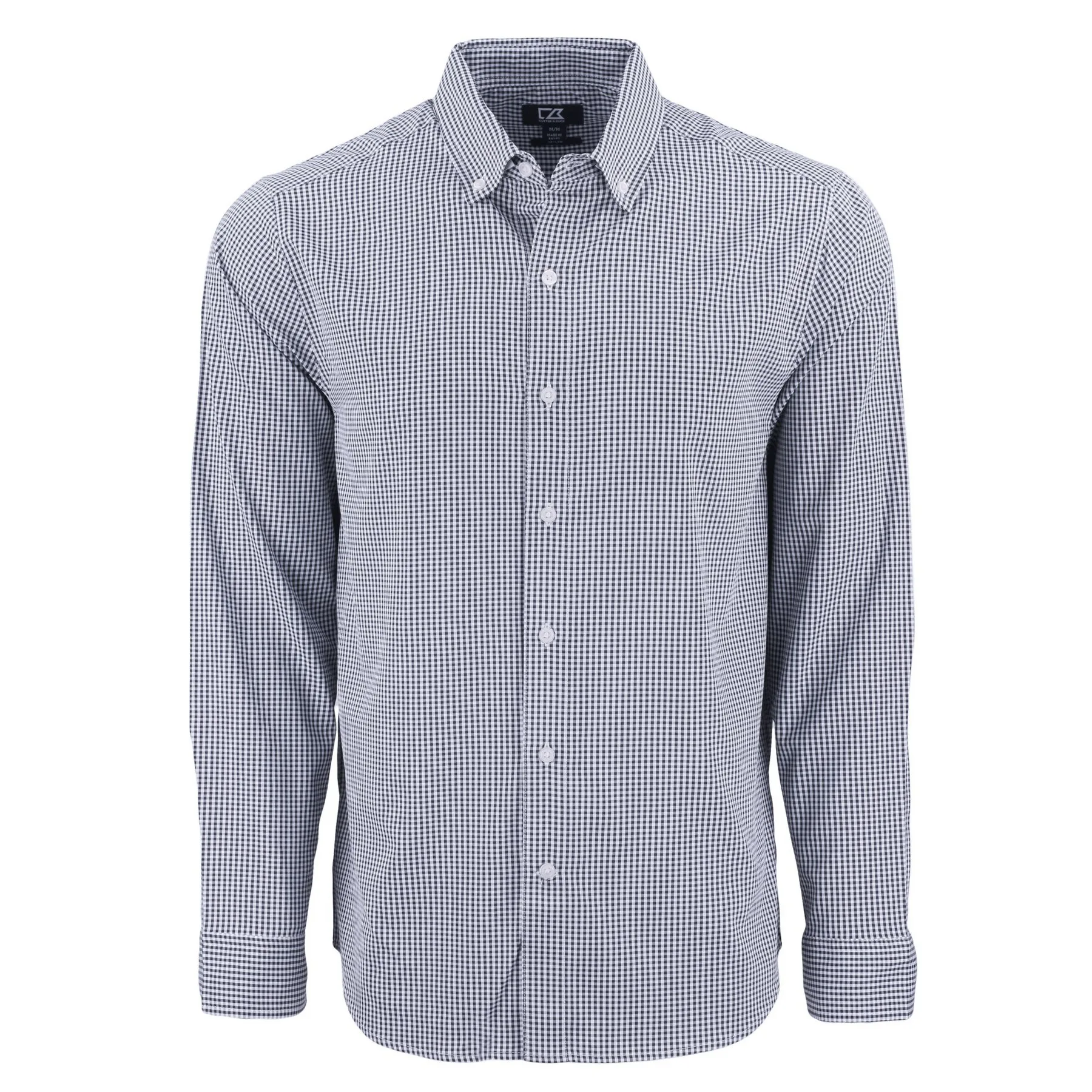 Cutter & Buck Skyline Recycled Gingham Mens Long Sleeve Button Down Dress Shirt view 3