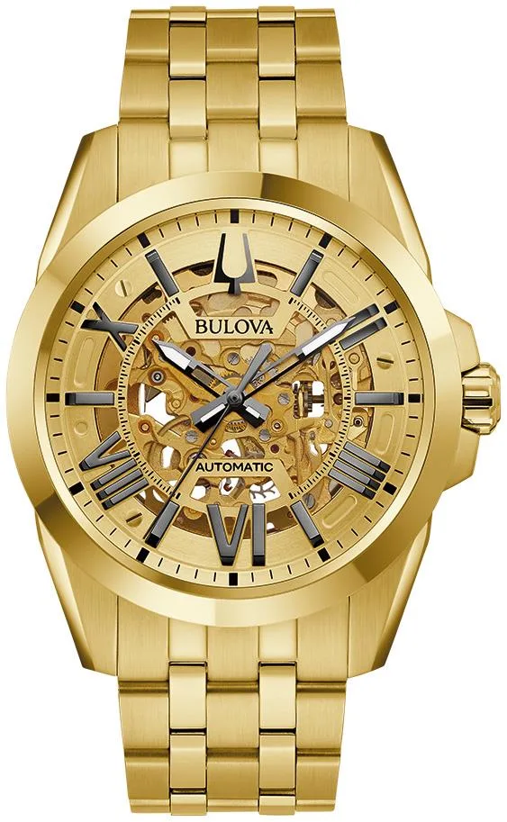 Bulova Watches Men's Sutton Automatic Watch, Gold-Tone