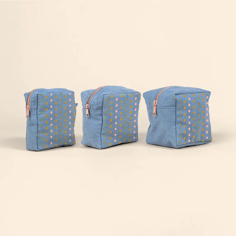 Mod Pouches Set Of 3 - Denim view 2