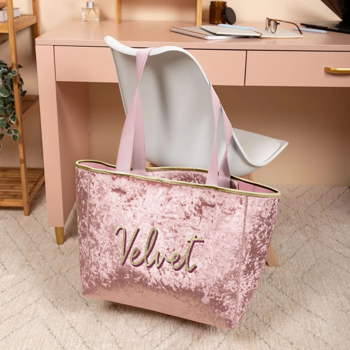 Large Velvet Neoprene All Day Tote view 3