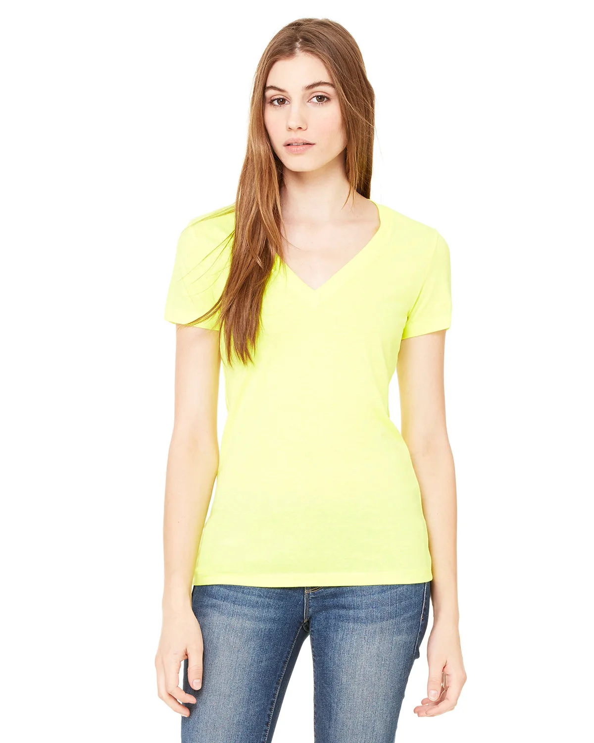 BELLA+CANVAS Ladies' Jersey Short-Sleeve Deep V-Neck T-Shirt view 6