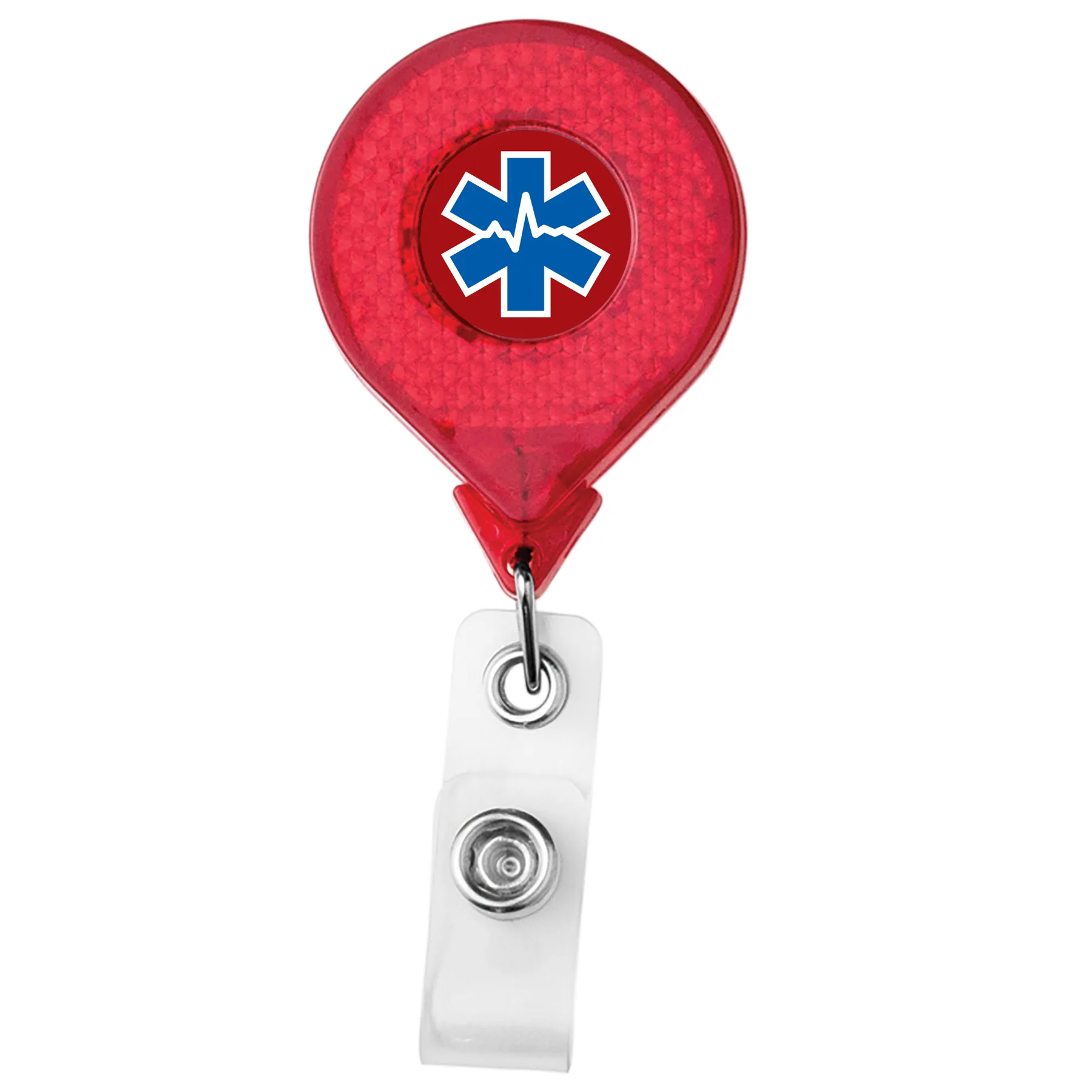 Jumbo Round Reflective Retractable Badge Reel view 7