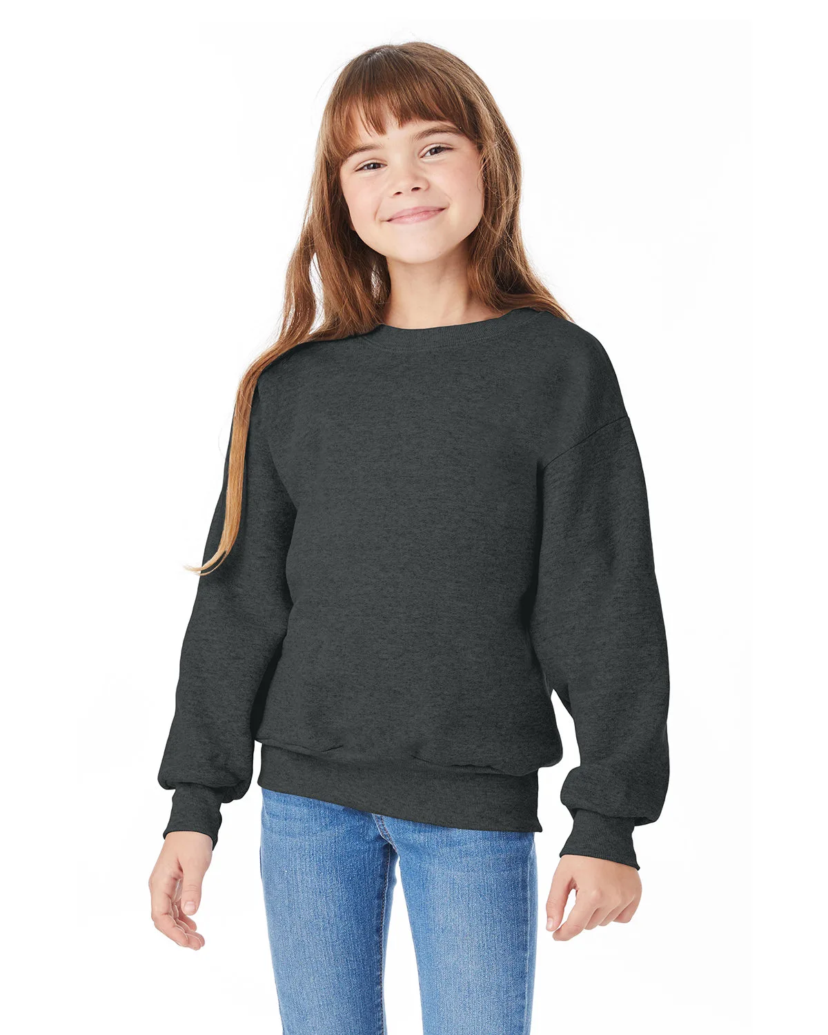 Hanes Printables Youth ComfortBlend® EcoSmart® Fleece Crew view 3