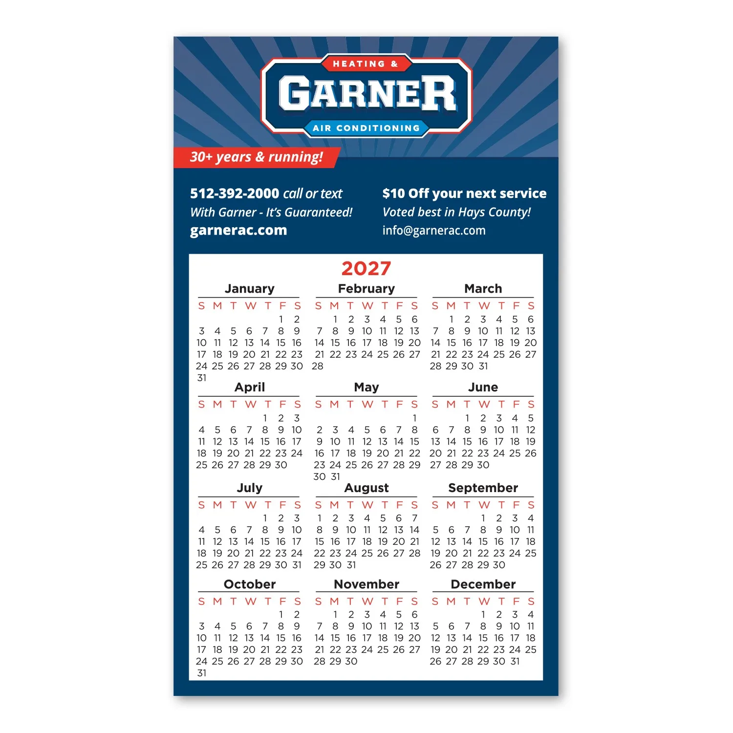 Calendar Square Corner Magnet 3 1/2 x 6 view 2