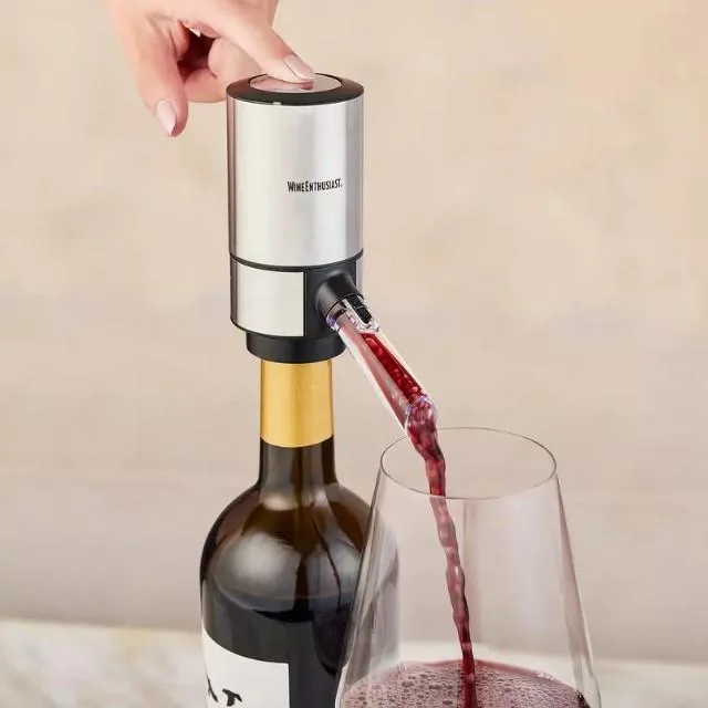 Wine Enthusiast Electric Wine Dispenser And Aerator With Stand