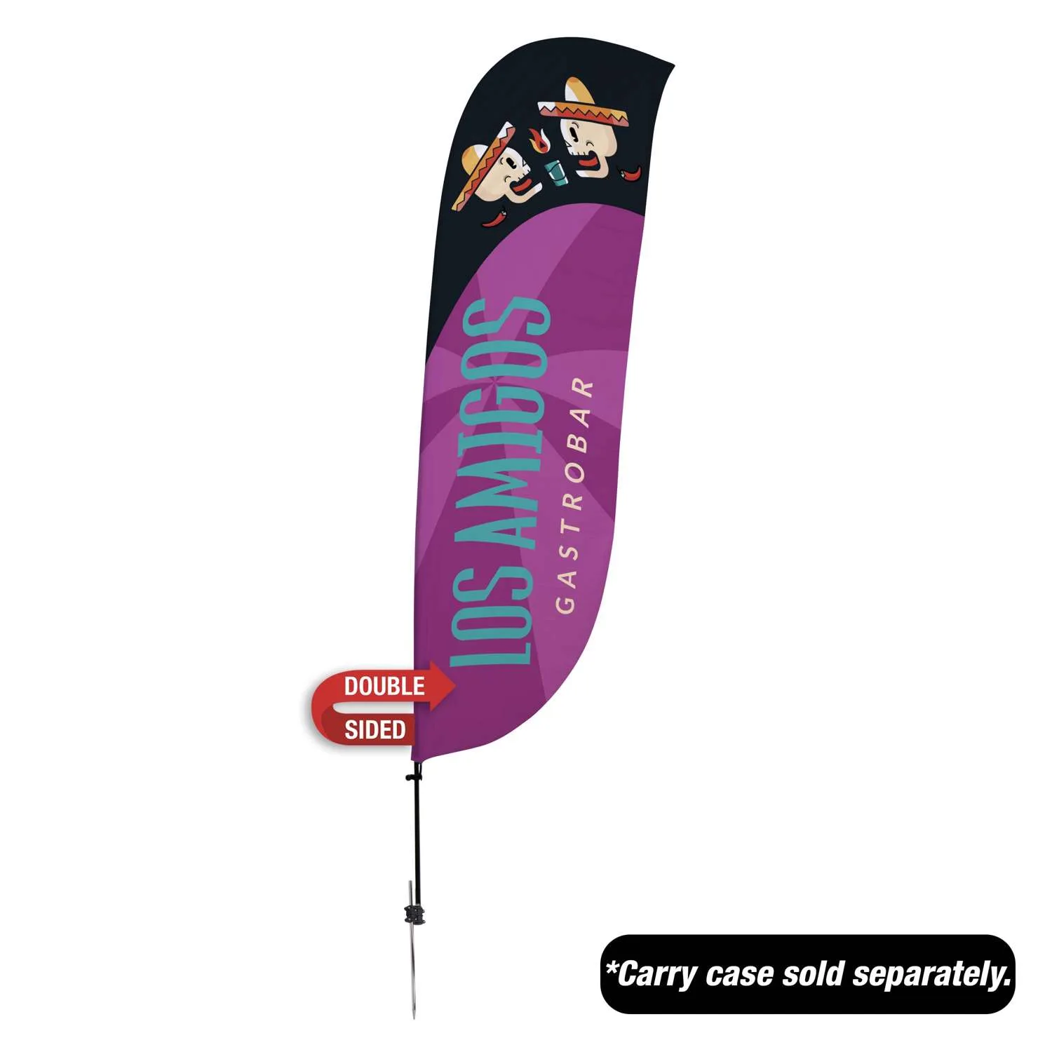 10.5' Value Feather Sail Sign Kit Double-Sided w/ Spike Base