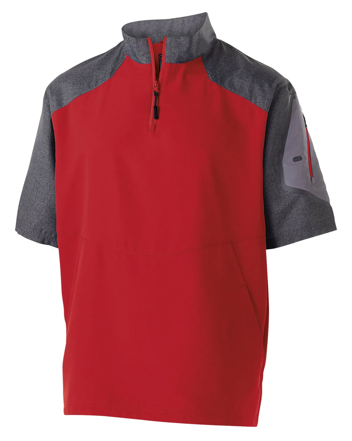 Holloway Unisex Ultra-Lightweight Aero-Tec™ Raider Short-Sleeve Warm-Up Pullover view 6