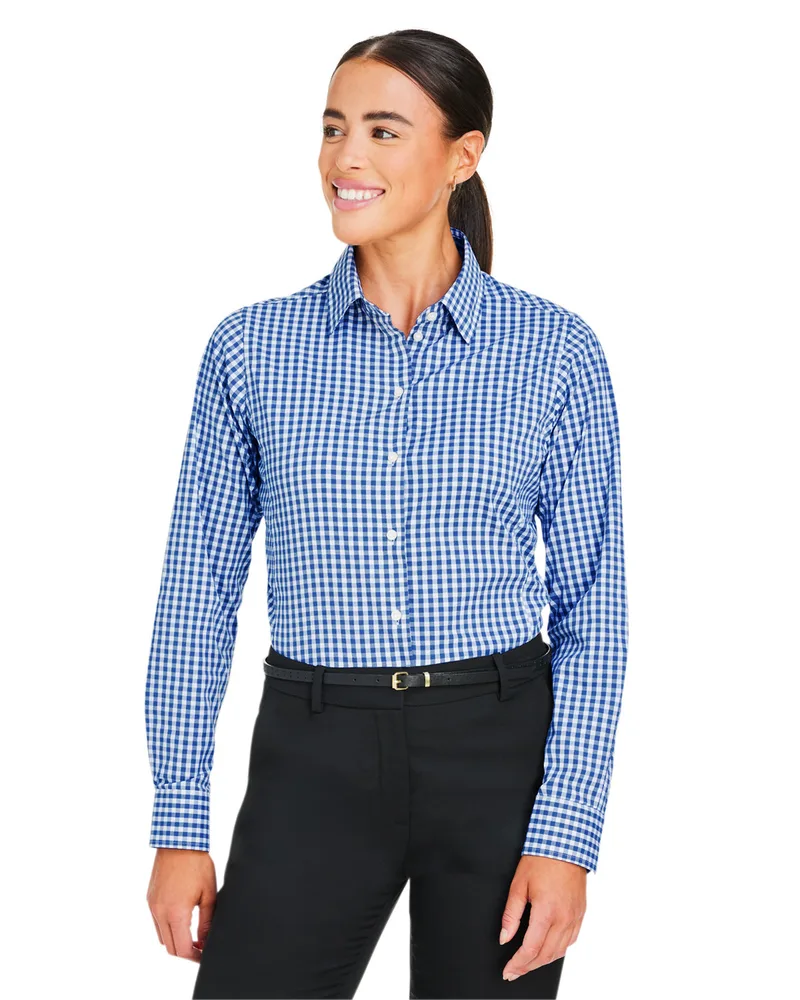 Devon and Jones® Women's CrownLux Performance® Gingham Long Sleeve Dress Shirt