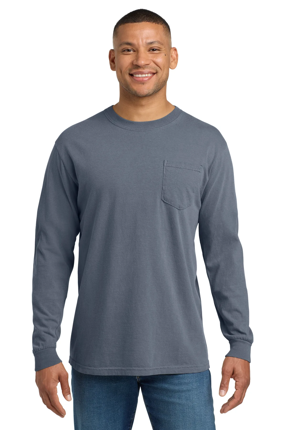 COMFORT COLORS ® Heavyweight Ring Spun Long Sleeve Pocket Tee. view 3