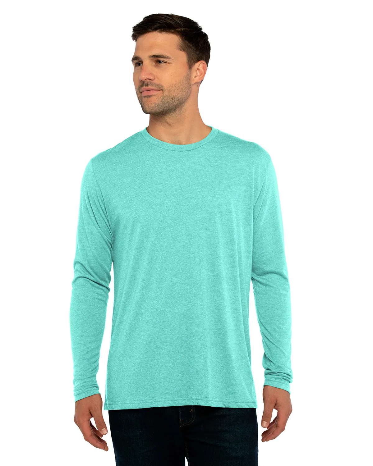NEXT LEVEL APPAREL Men's Triblend Long-Sleeve Crew view 5