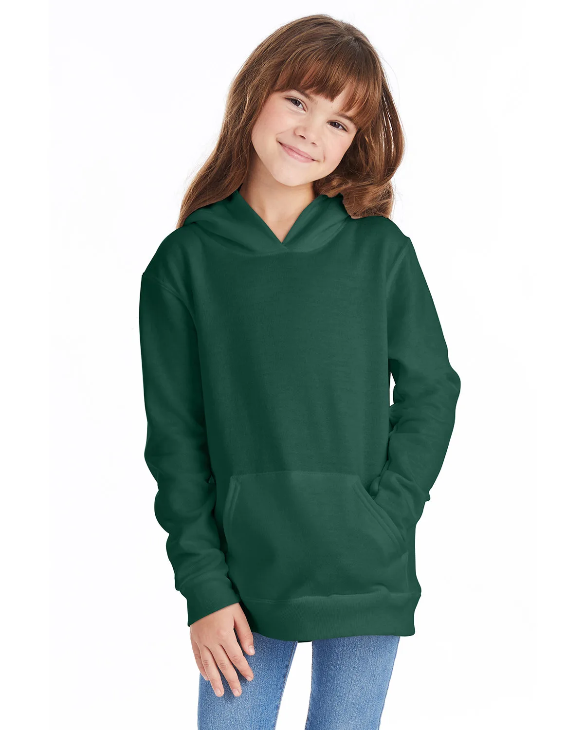 Hanes Printables Youth EcoSmart® Pullover Hooded Sweatshirt view 5