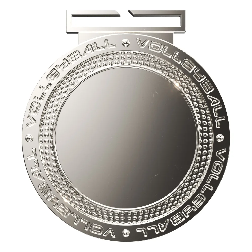 Dual Plated Volleyball Medallions 3" view 2