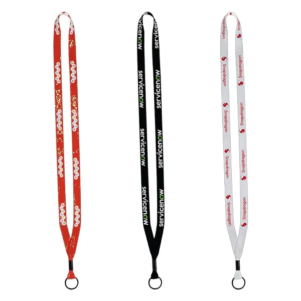 1/2" Dye-Sublimated Lanyard with Metal Crimp & Metal Split-Ring