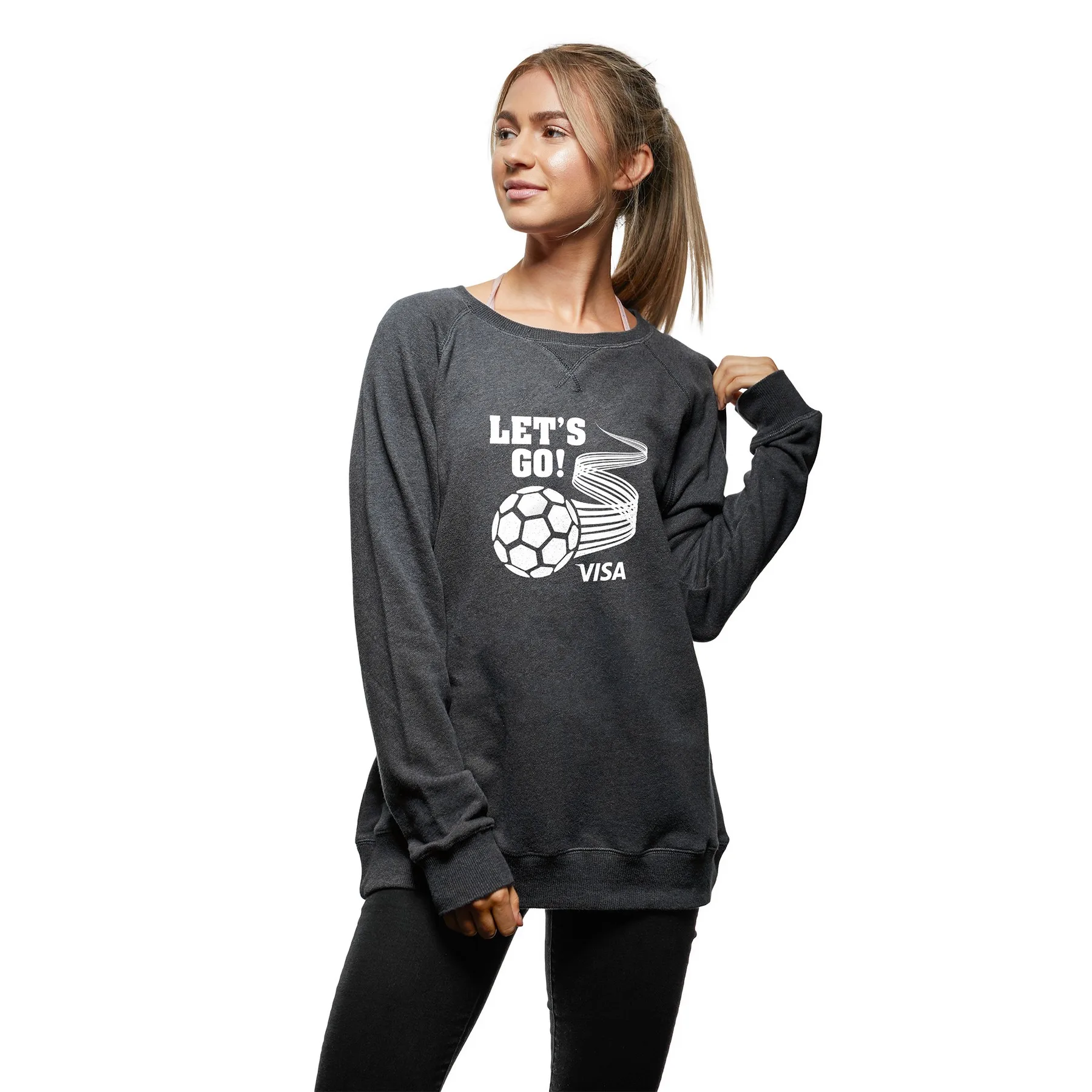 Soccer ACE Melange French Terry Crew Sweatshirt view 2